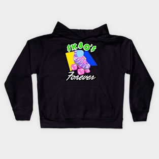 1980s Roller Skates Kids Hoodie